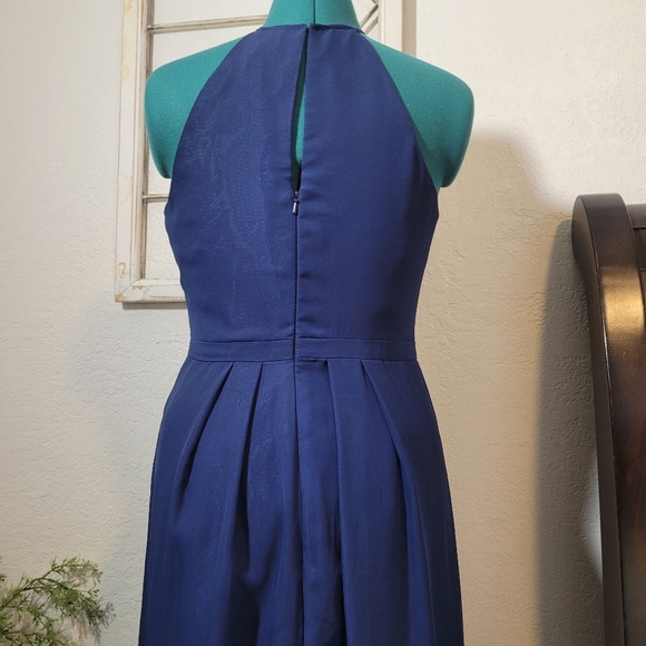 Weddington Way Navy Blue Halter Maxi Dress Size 4 - Picture 5 of 11